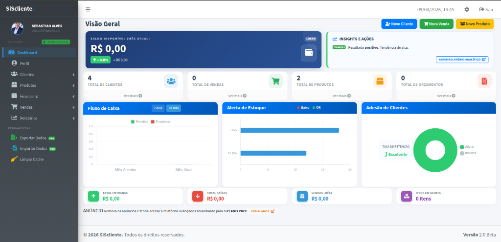 SisCliente Dashboard